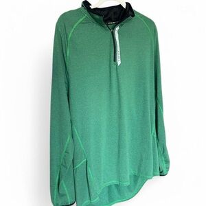 Runners Hind Green Men’s 1/4 Zip Long Sleeve Active Pullover - XL